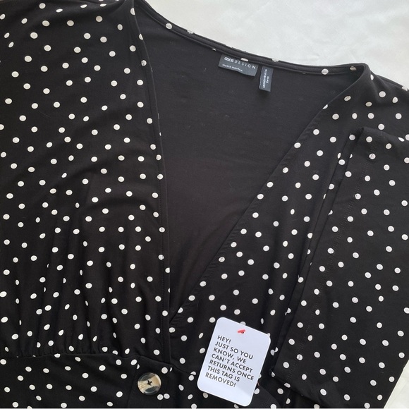 NWT ASOS Polka Dot Mini Dress Size 16 - Picture 1 of 9